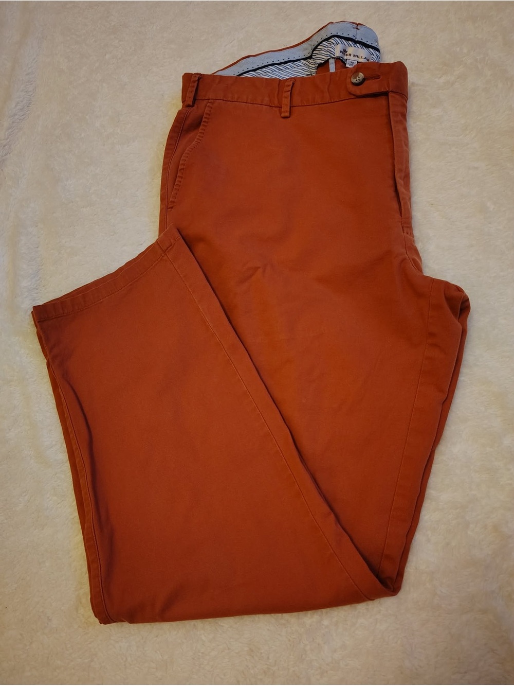 Peter Millar Pants Men Sz 38 Slim Twill Chino Pima Cotton Dark Salmon Inseam 29